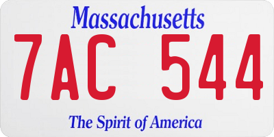 MA license plate 7AC544