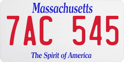 MA license plate 7AC545