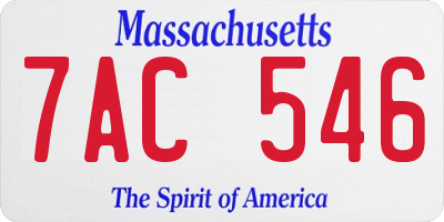 MA license plate 7AC546