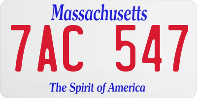 MA license plate 7AC547