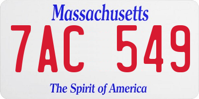 MA license plate 7AC549