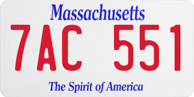 MA license plate 7AC551