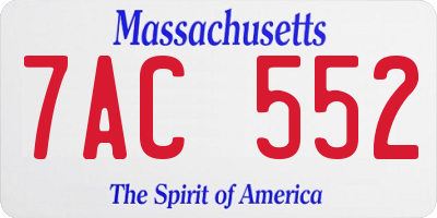 MA license plate 7AC552