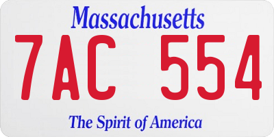 MA license plate 7AC554