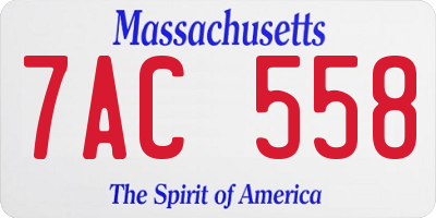 MA license plate 7AC558