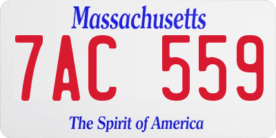 MA license plate 7AC559