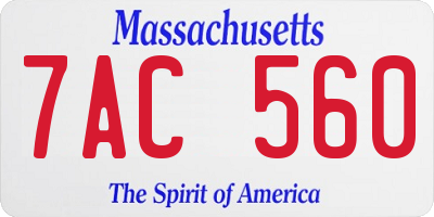 MA license plate 7AC560