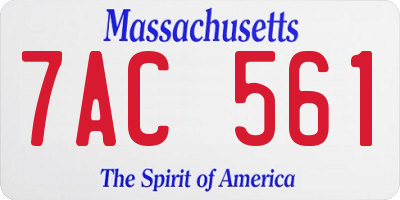 MA license plate 7AC561