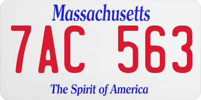 MA license plate 7AC563