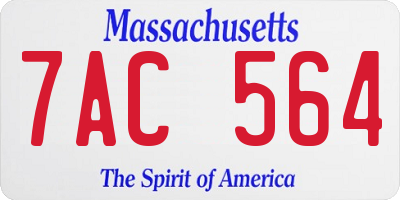 MA license plate 7AC564