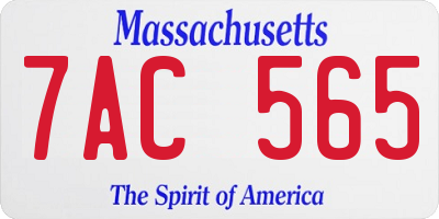 MA license plate 7AC565