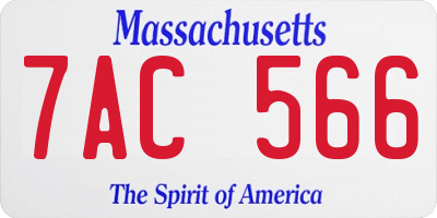 MA license plate 7AC566