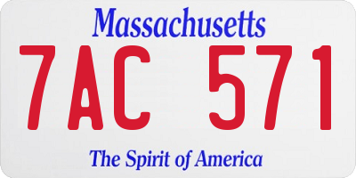 MA license plate 7AC571