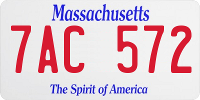 MA license plate 7AC572