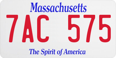 MA license plate 7AC575