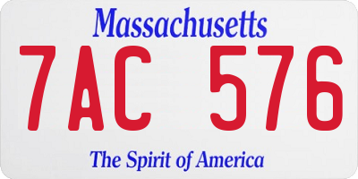 MA license plate 7AC576