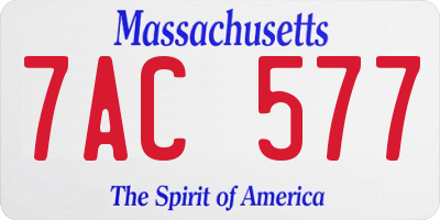 MA license plate 7AC577