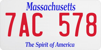 MA license plate 7AC578
