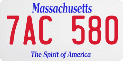 MA license plate 7AC580