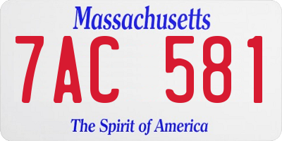 MA license plate 7AC581