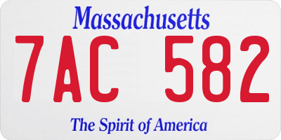 MA license plate 7AC582