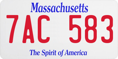 MA license plate 7AC583