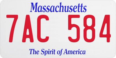 MA license plate 7AC584