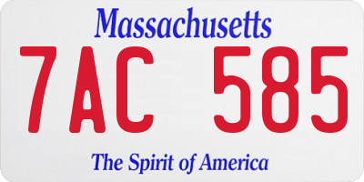 MA license plate 7AC585