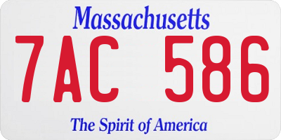 MA license plate 7AC586