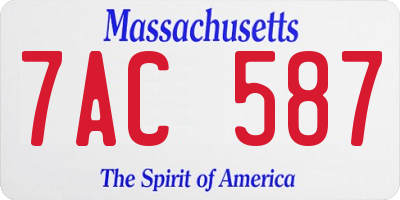 MA license plate 7AC587