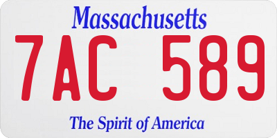 MA license plate 7AC589