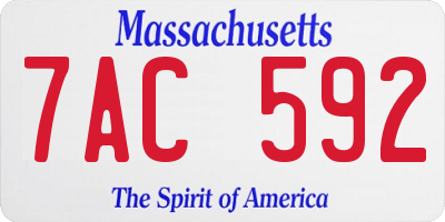 MA license plate 7AC592