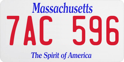 MA license plate 7AC596