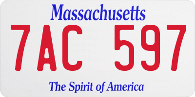 MA license plate 7AC597