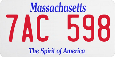 MA license plate 7AC598