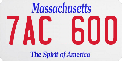 MA license plate 7AC600