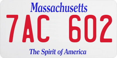MA license plate 7AC602