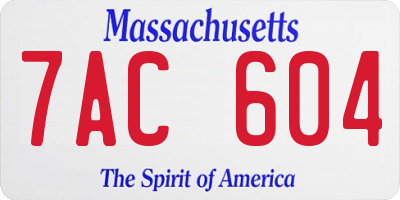 MA license plate 7AC604