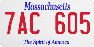 MA license plate 7AC605
