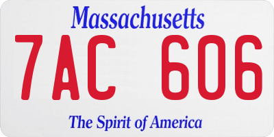MA license plate 7AC606