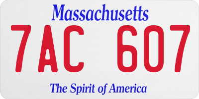 MA license plate 7AC607