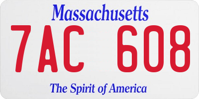 MA license plate 7AC608