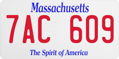 MA license plate 7AC609