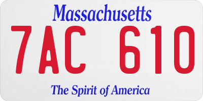 MA license plate 7AC610
