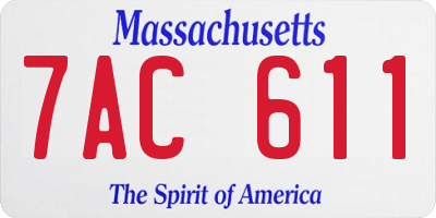 MA license plate 7AC611