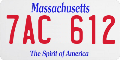 MA license plate 7AC612