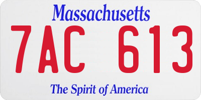 MA license plate 7AC613