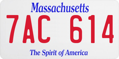 MA license plate 7AC614