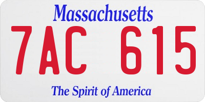 MA license plate 7AC615