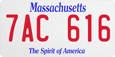 MA license plate 7AC616